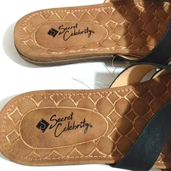 SECRET CELEBRITY BLACK AND PEARL SANDALS SIZE 10 NWT - Picture 5 of 10